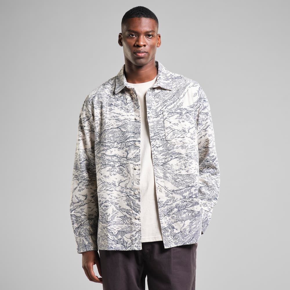 Shirt Rute Flannel Mountain Horizon Oat White