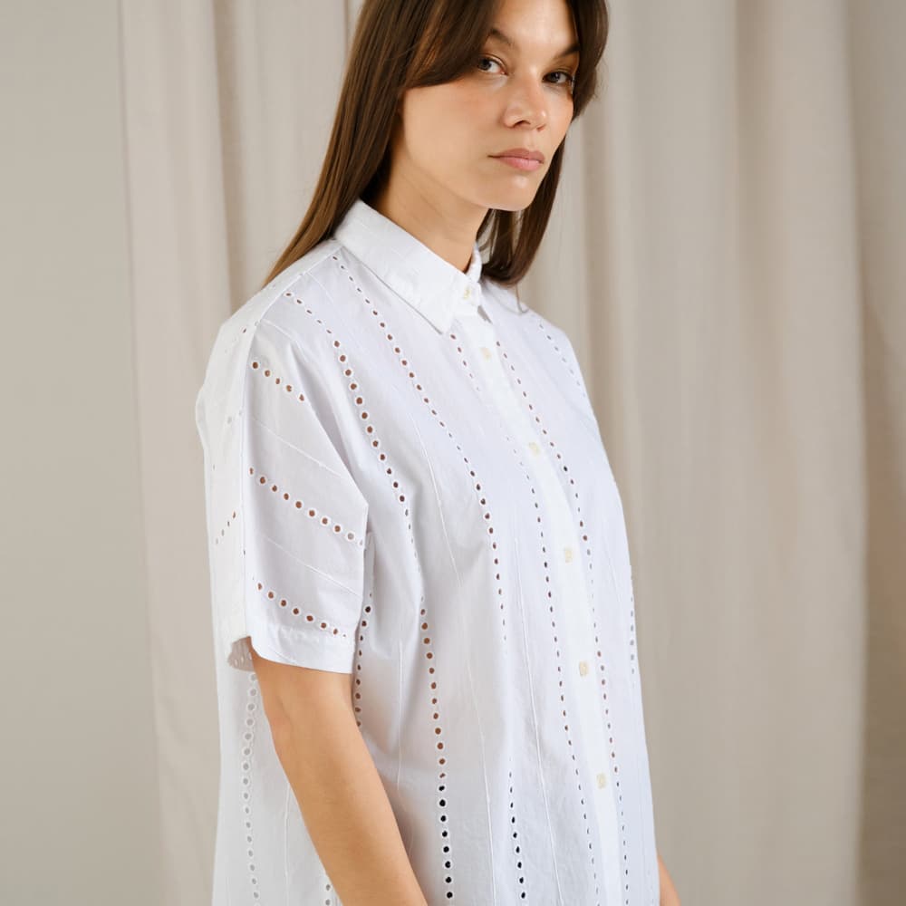 Shirt Alsvik Schiffli White