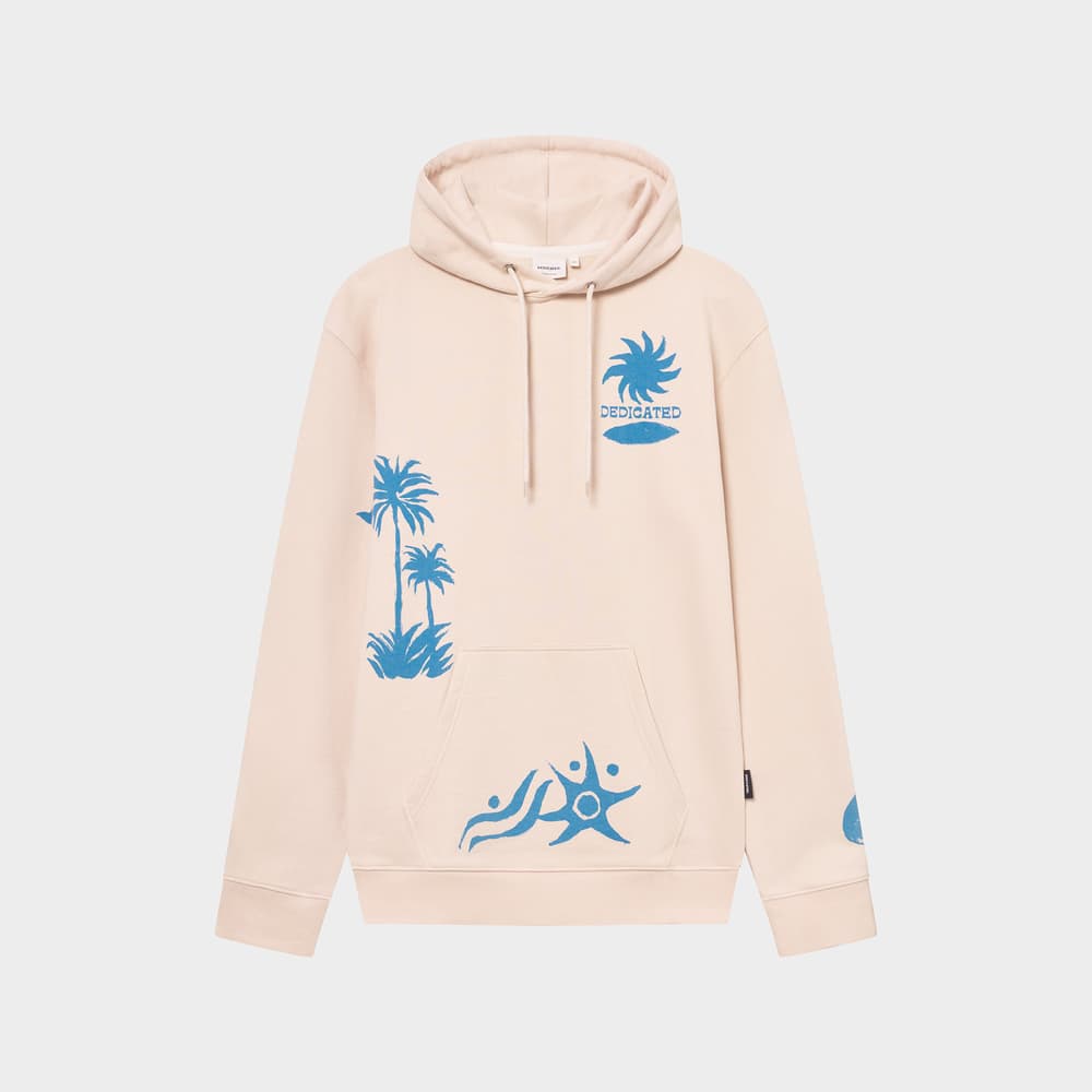 Hoodie Falun Beach Collage Oat White
