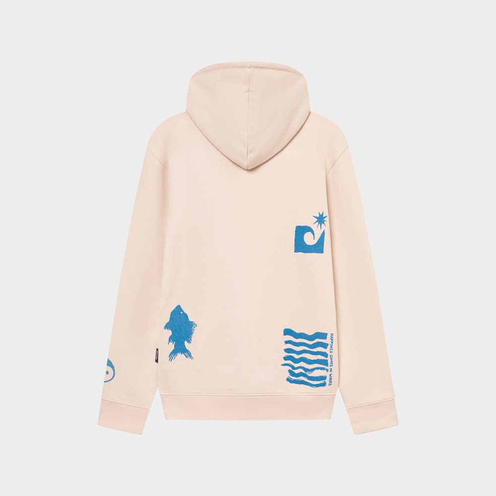Hoodie Falun Beach Collage Oat White