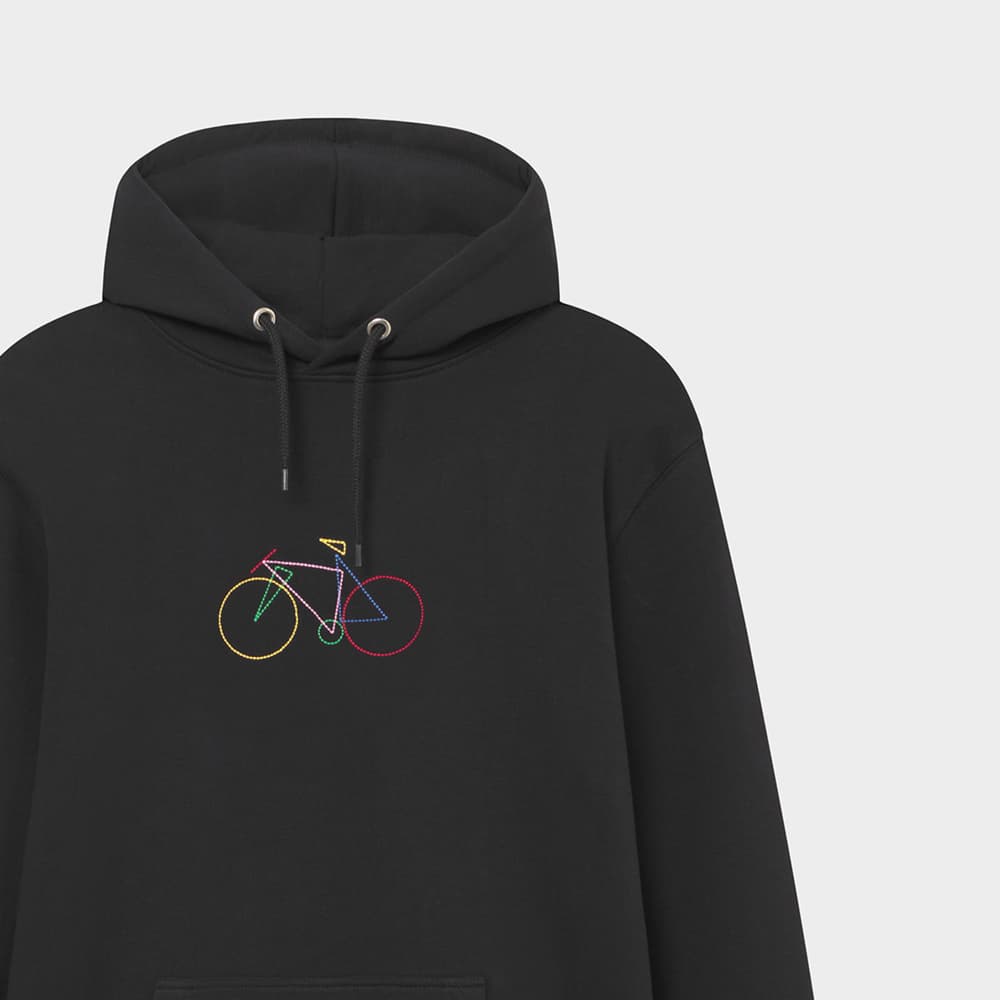 Hoodie Falun Paper Cut Bike Black