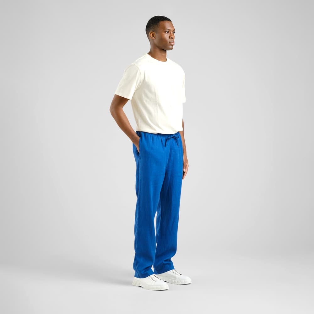 Pants Klitmoeller Linen Limoges Blue