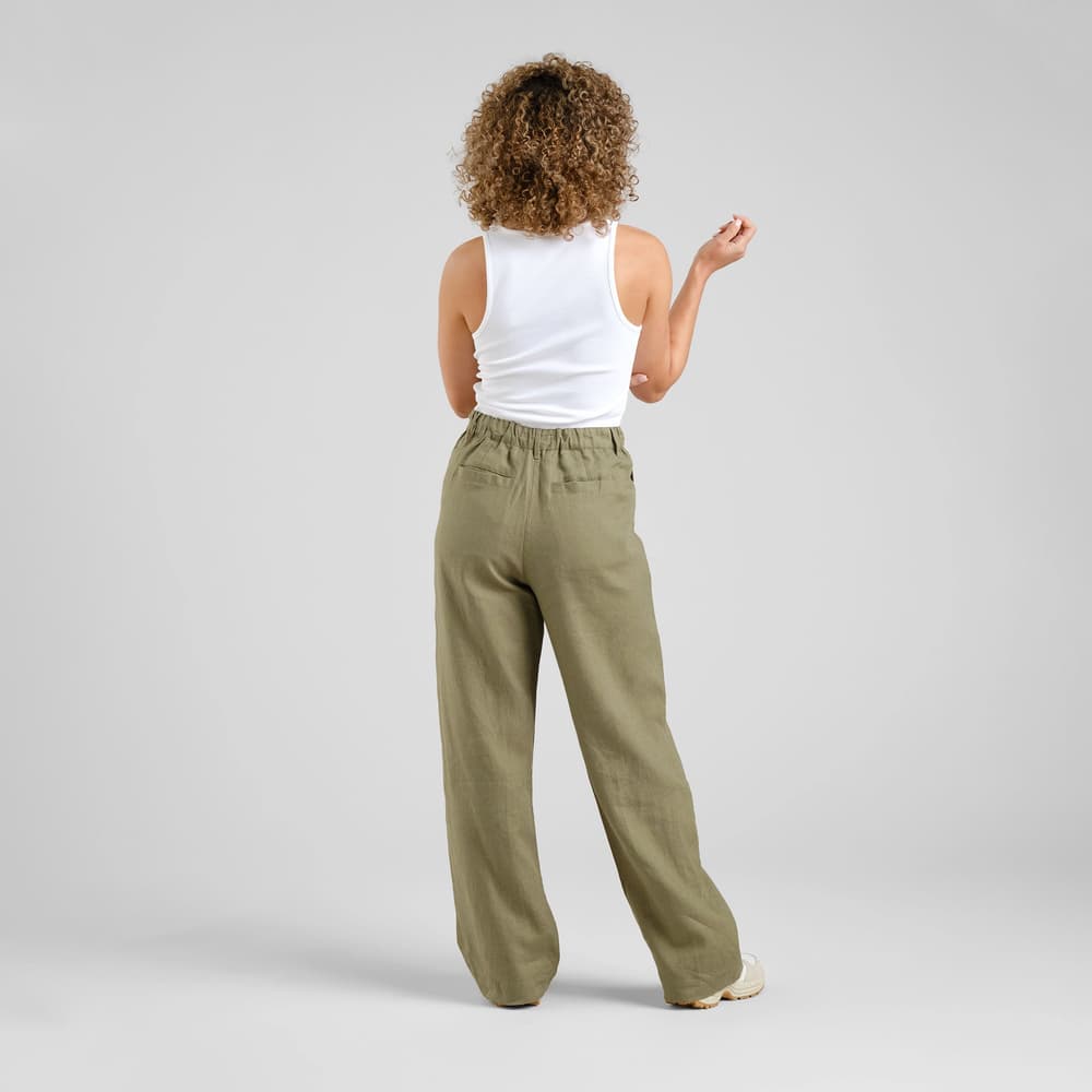 Pants Vickleby Linen Leaf Green