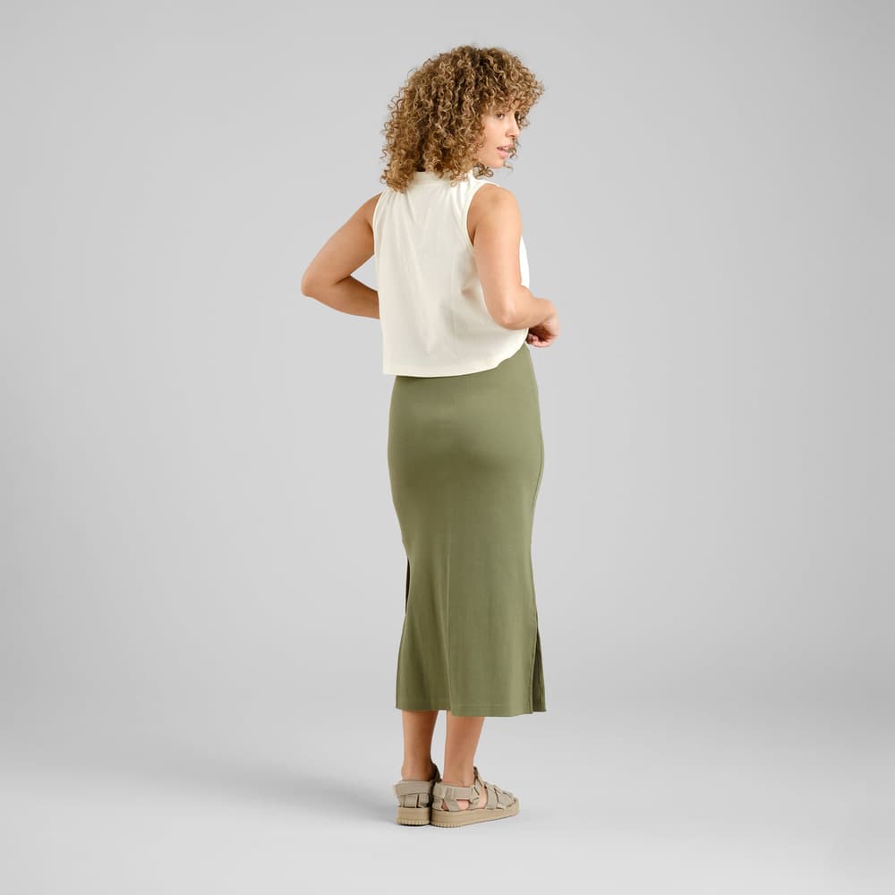 Rib Skirt Kvarnvik Leaf Green