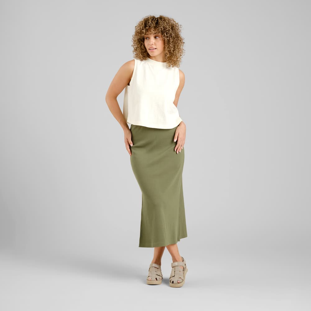 Rib Skirt Kvarnvik Leaf Green