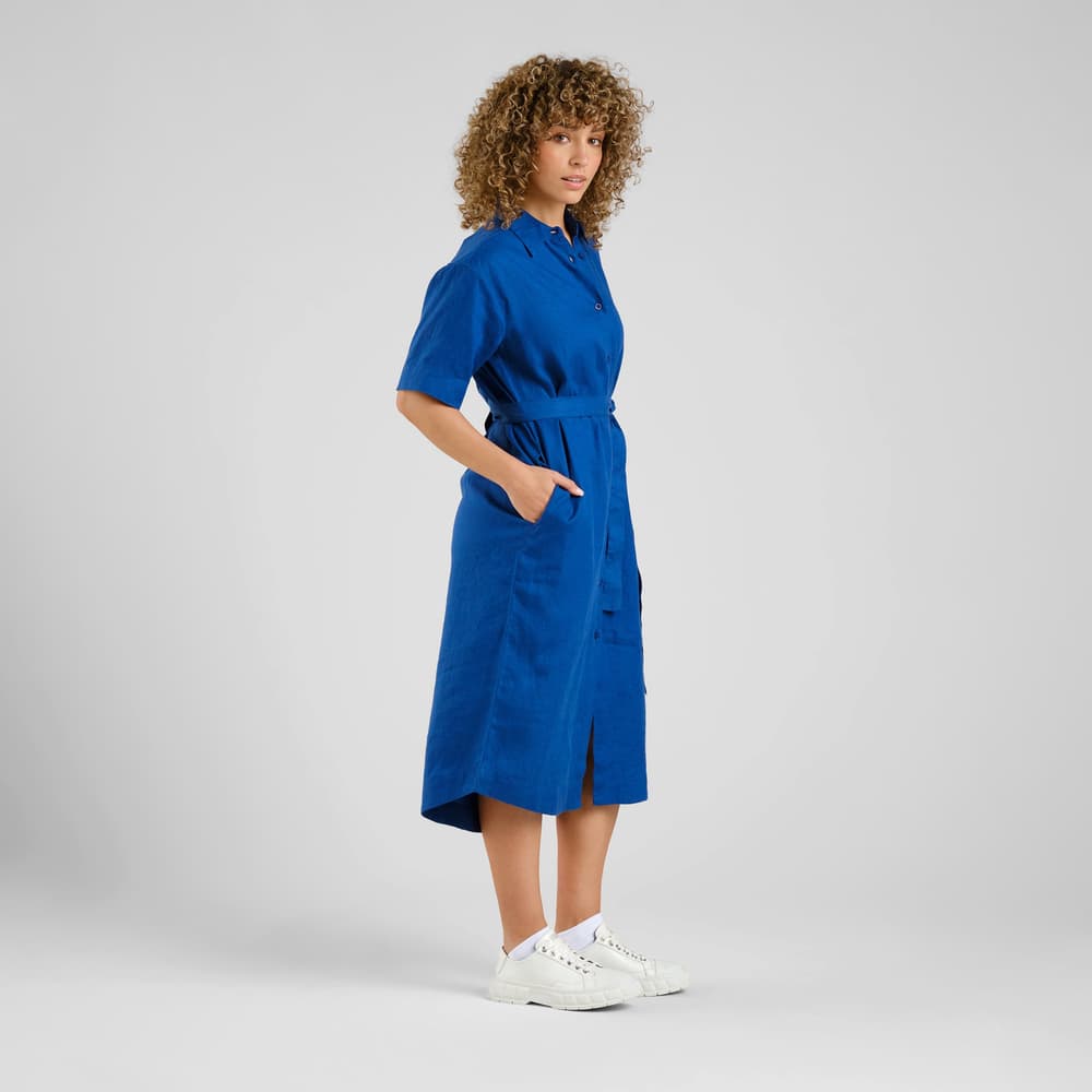 Shirt Dress Ripa Linen Limoges Blue