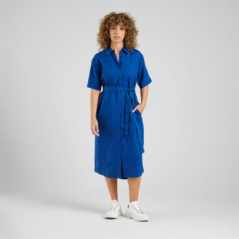 Shirt Dress Ripa Linen Limoges Blue