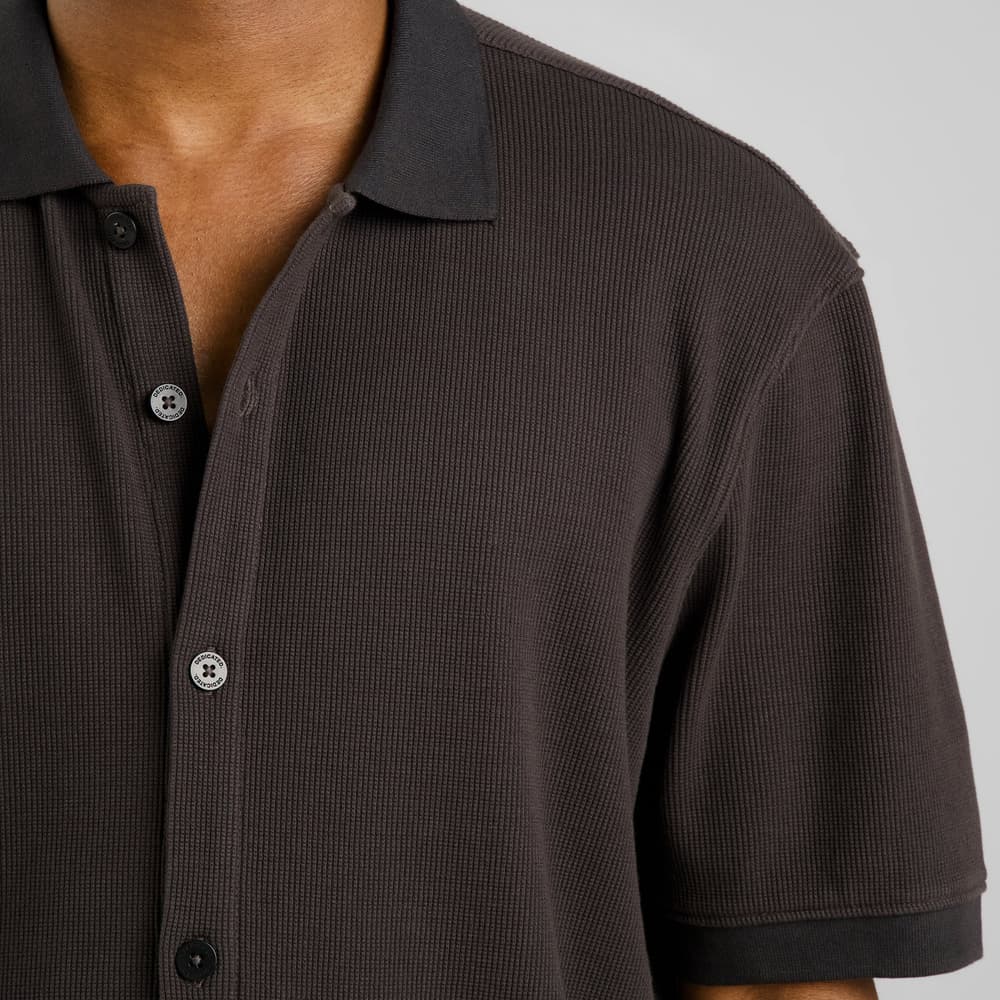 Shirt Falkvik Waffle Phantom Black