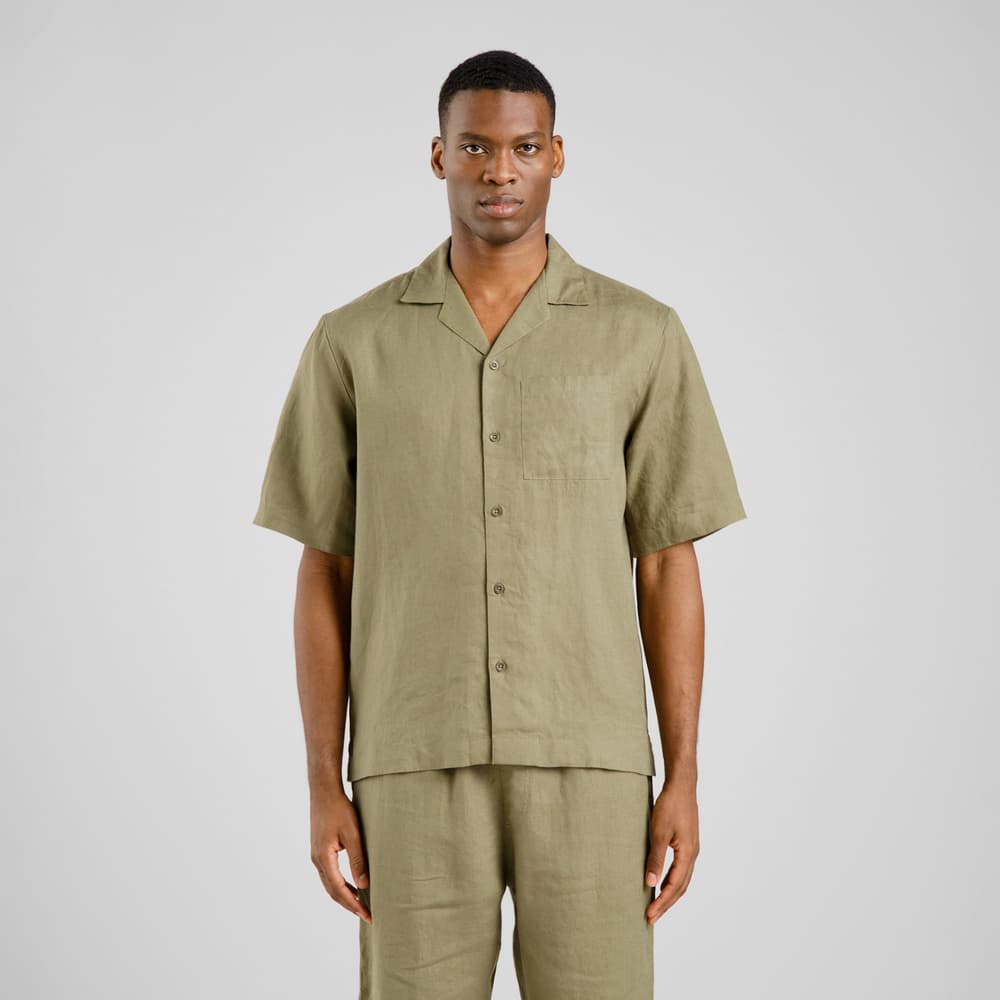Shirt Marstrand Linen Leaf Green