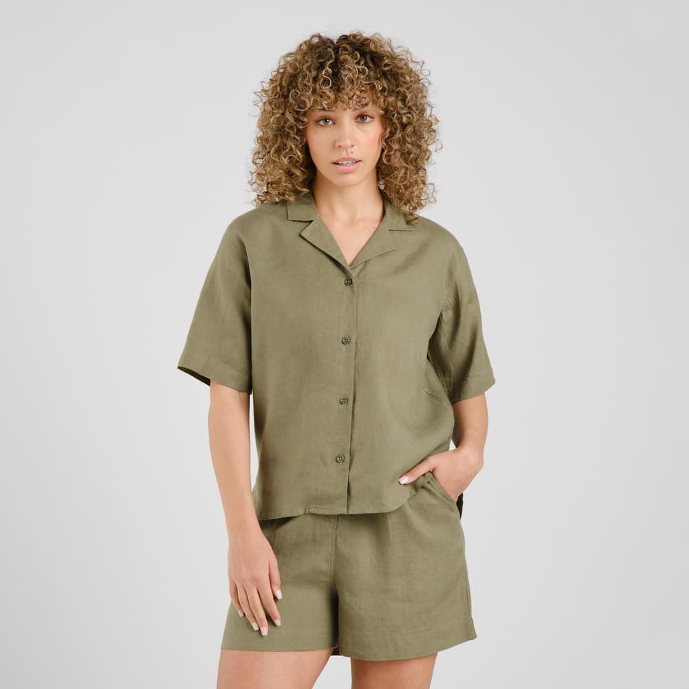 Shirt Torup Linen Leaf Green