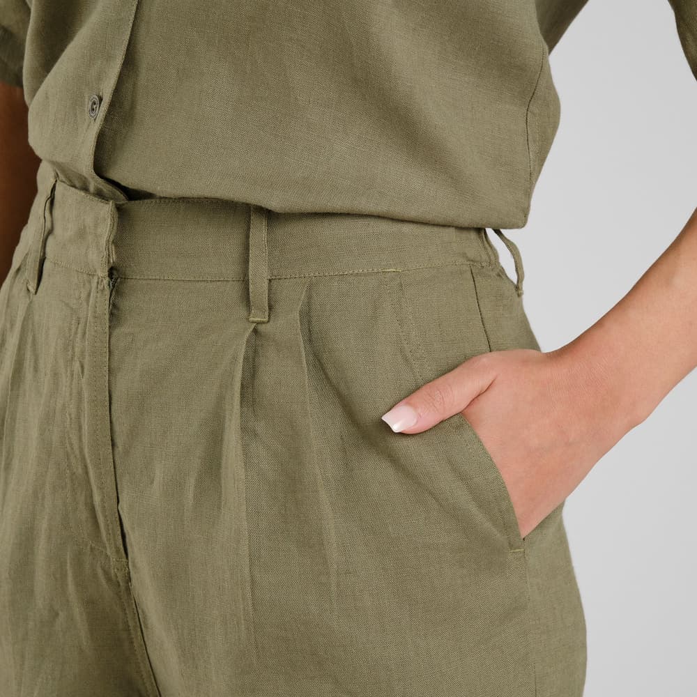 Shorts Djupvik Linen Leaf Green