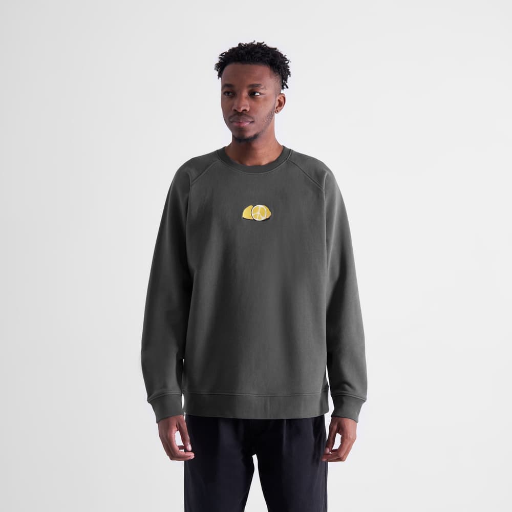 Sweatshirt Malmoe Lemon Peace Charcoal