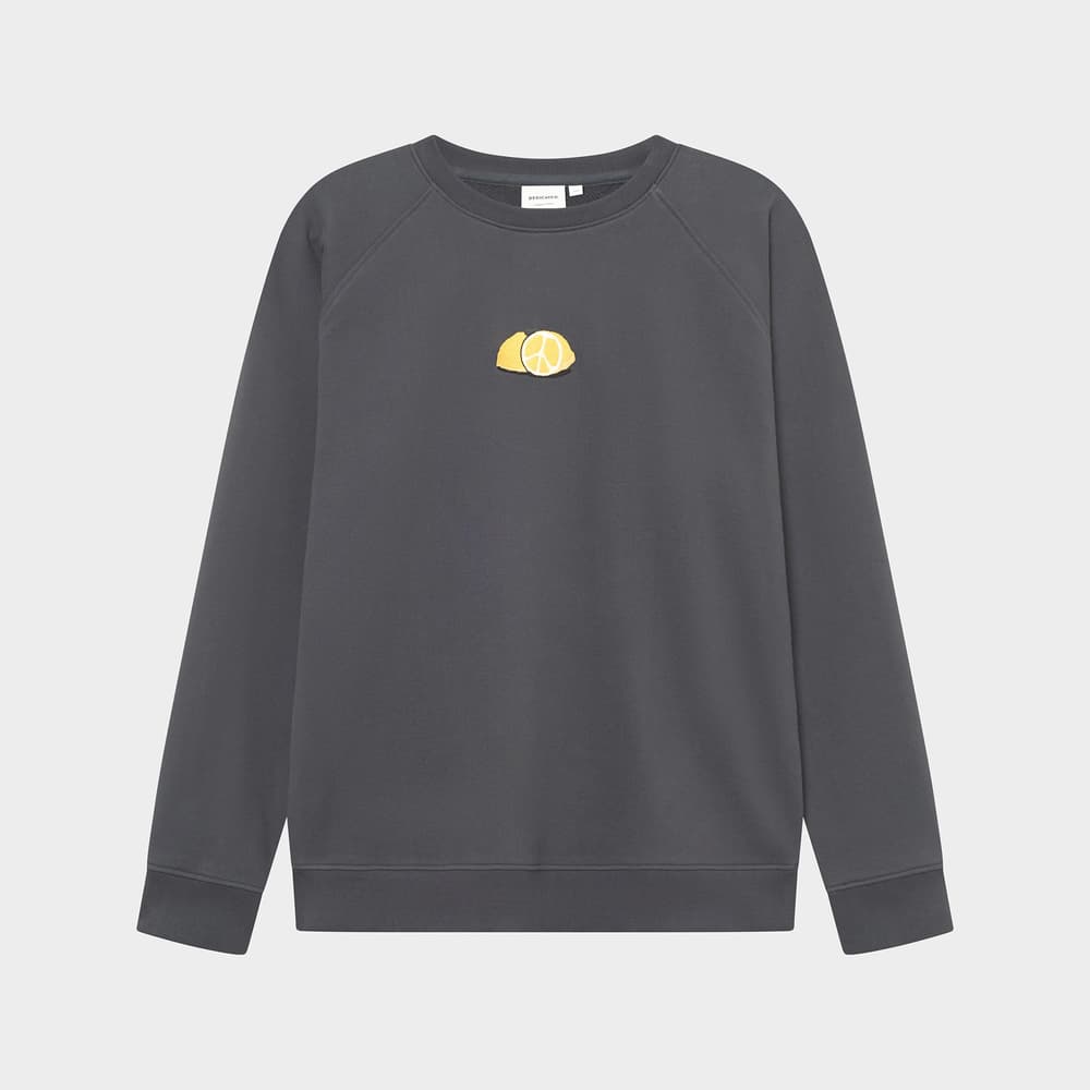 Sweatshirt Malmoe Lemon Peace Charcoal