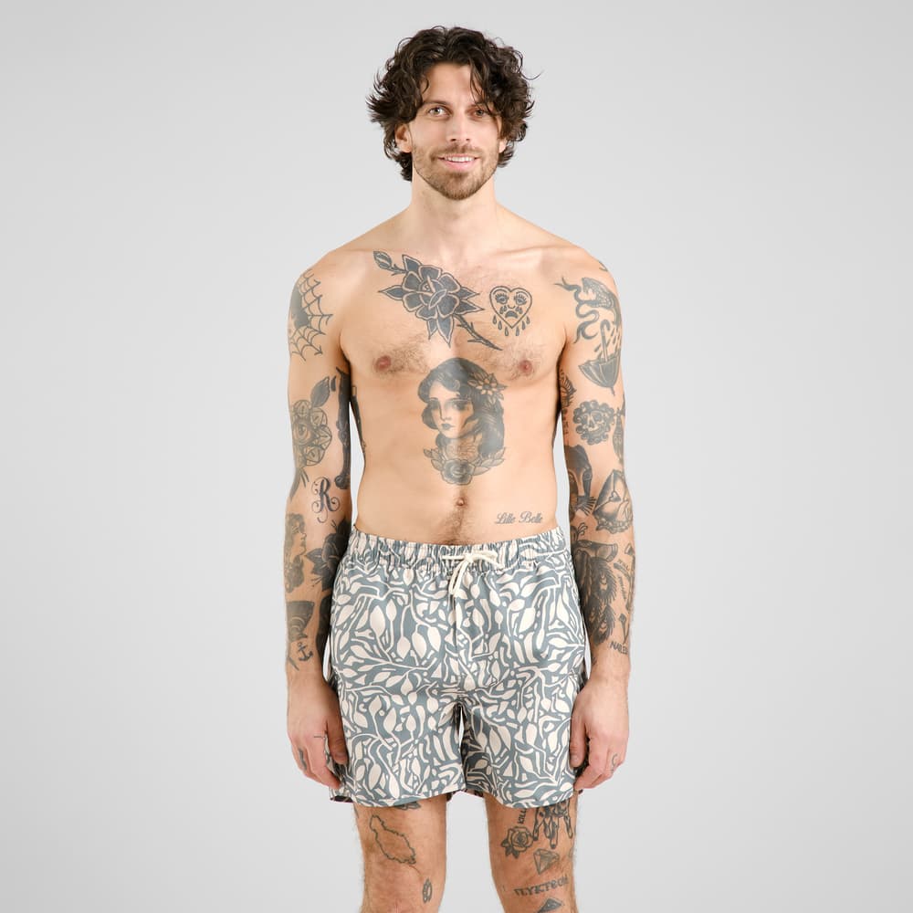 Swim Shorts Sandhamn Leaf Mosaic Leaf Green