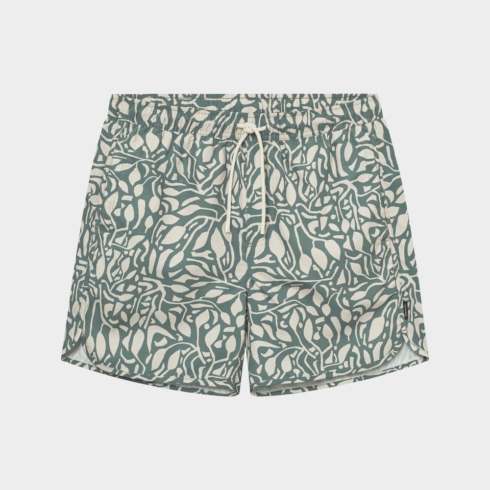 Swim Shorts Sandhamn Leaf Mosaic Leaf Green