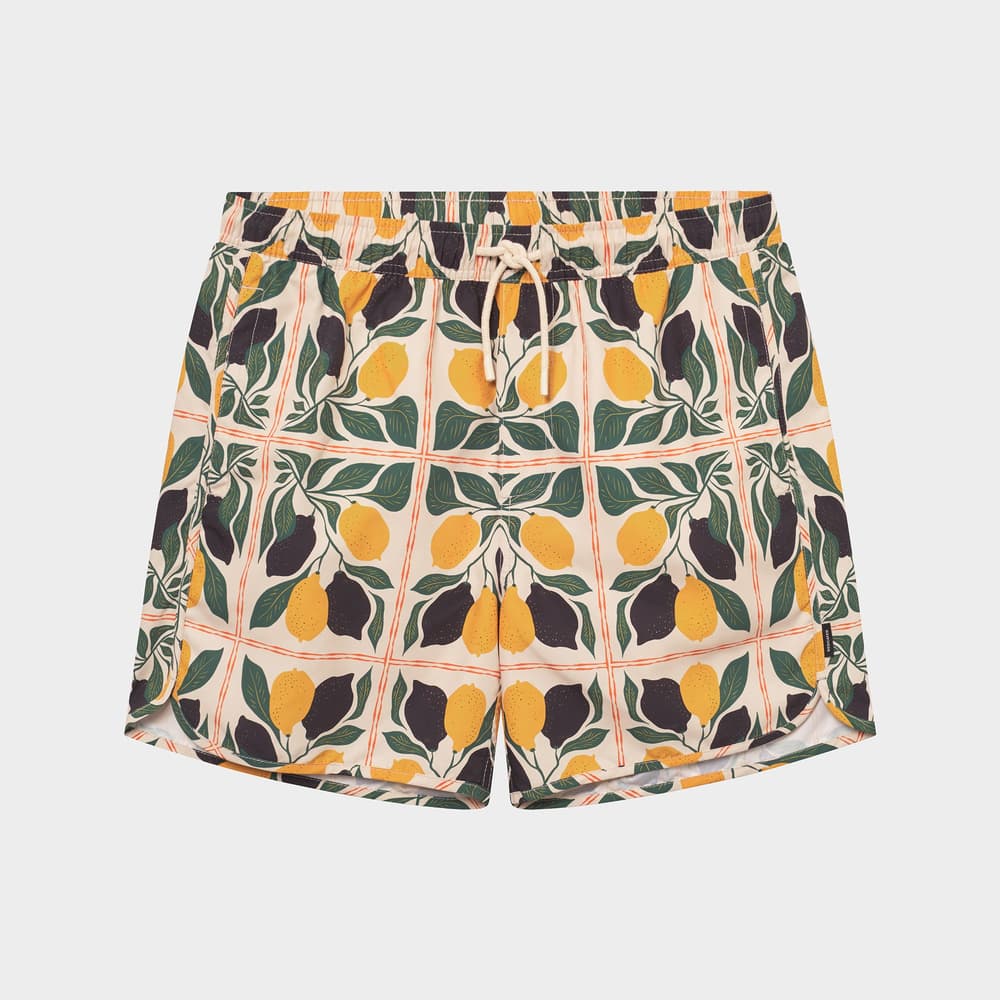 Swim Shorts Sandhamn Lemon TIles Oat White