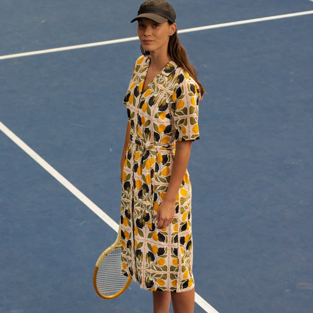 Shirt Dress Orrefors Lemon Tiles Oat White