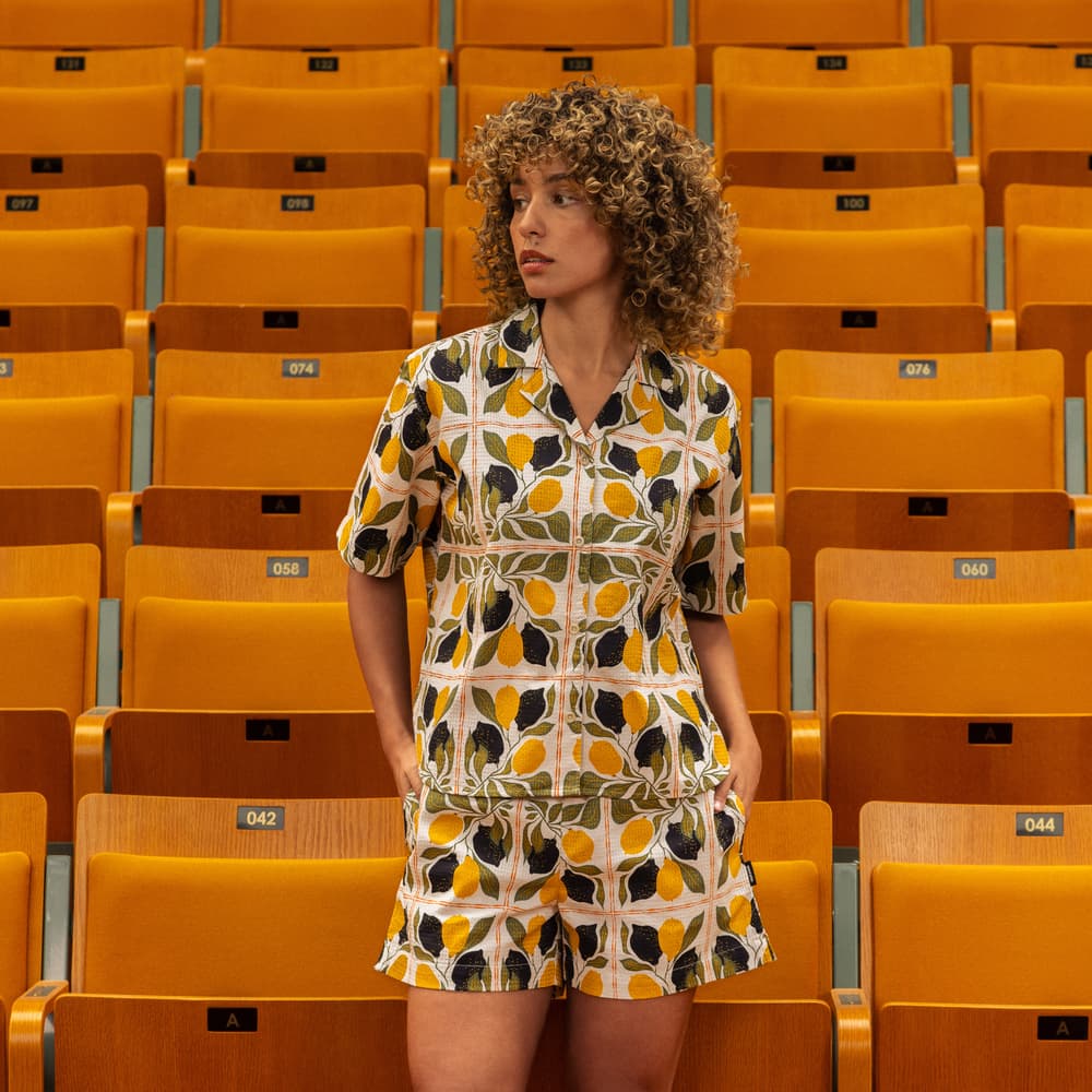 Shirt Torup Lemon Tiles Oat White