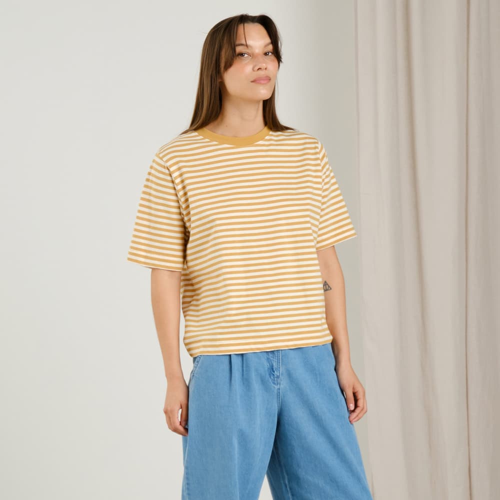 T-shirt Vadstena Stripes Gold Yellow