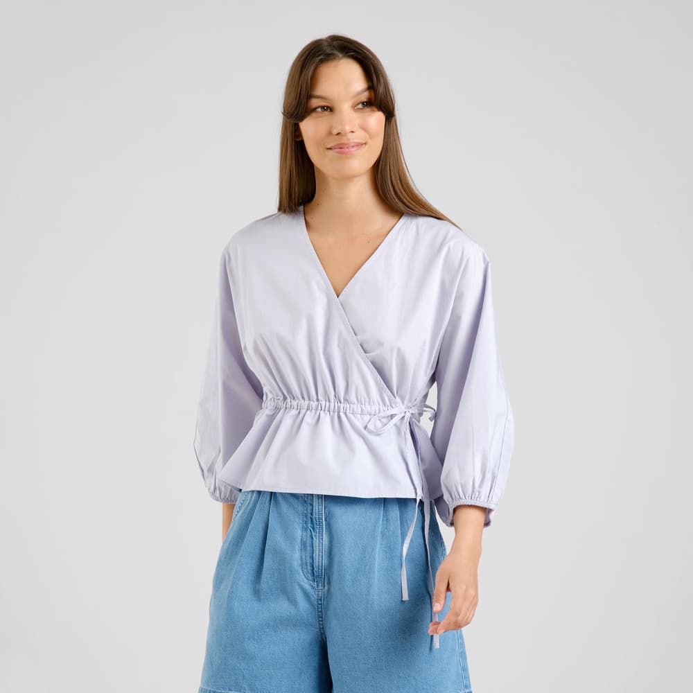 Wrap Top Rosenvik Poplin Thistle Purple
