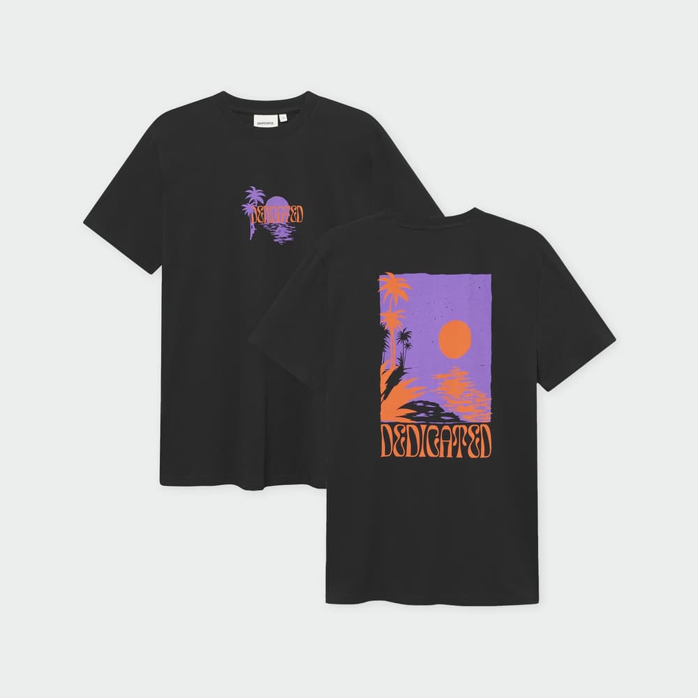 T-shirt Stockholm Island sunset Black