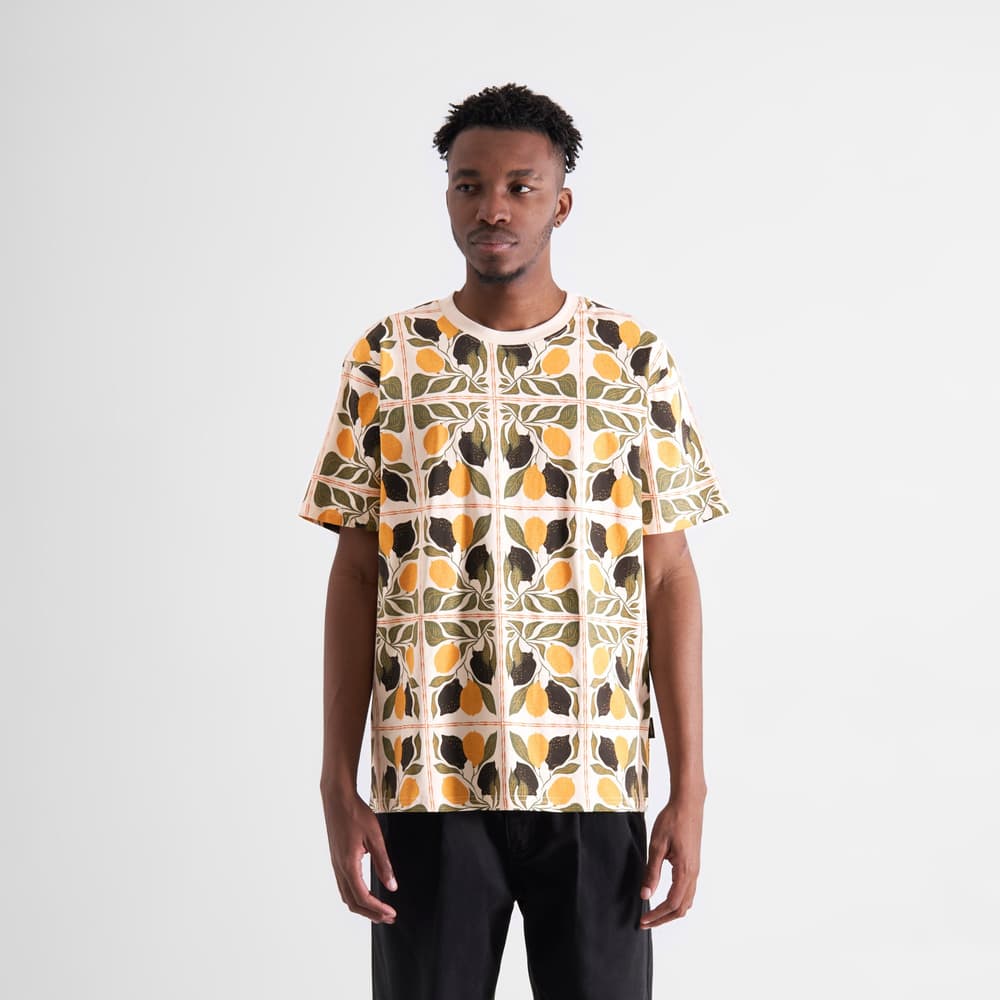 T-shirt Stockholm Lemon Tiles Oat White