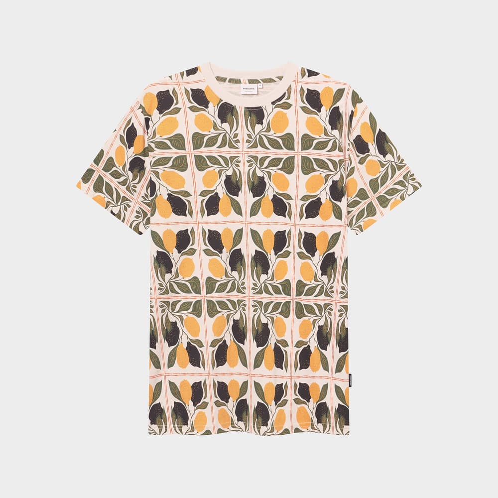 T-shirt Stockholm Lemon Tiles Oat White
