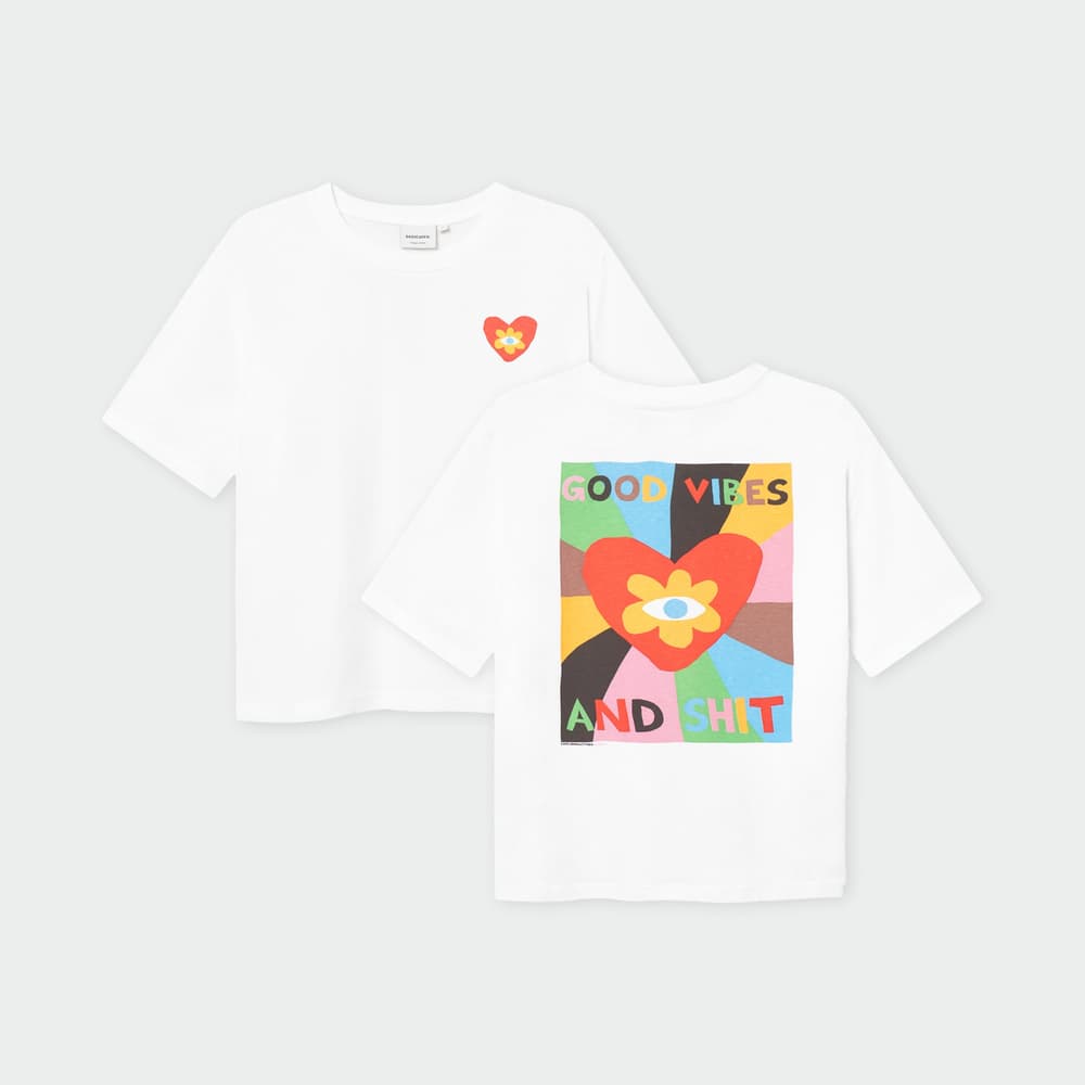 T-shirt Vadstena Good Vibes White