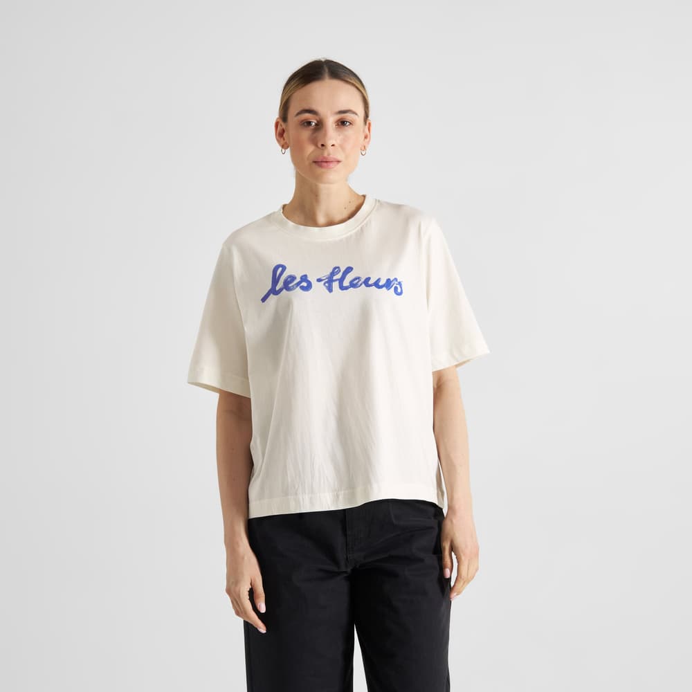 T-shirt Vadstena Les Fleurs Scripted Off-White