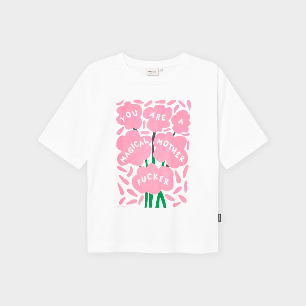 T-shirt Vadstena Magical Flowers White