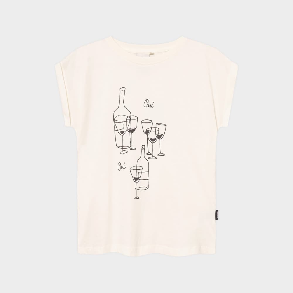 T-shirt Visby Oui Wine Off-White
