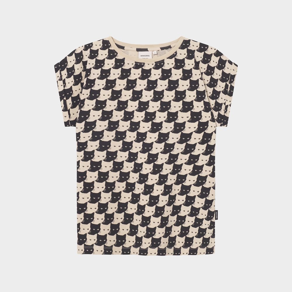 T-shirt Visby Pepita Cats Oat White