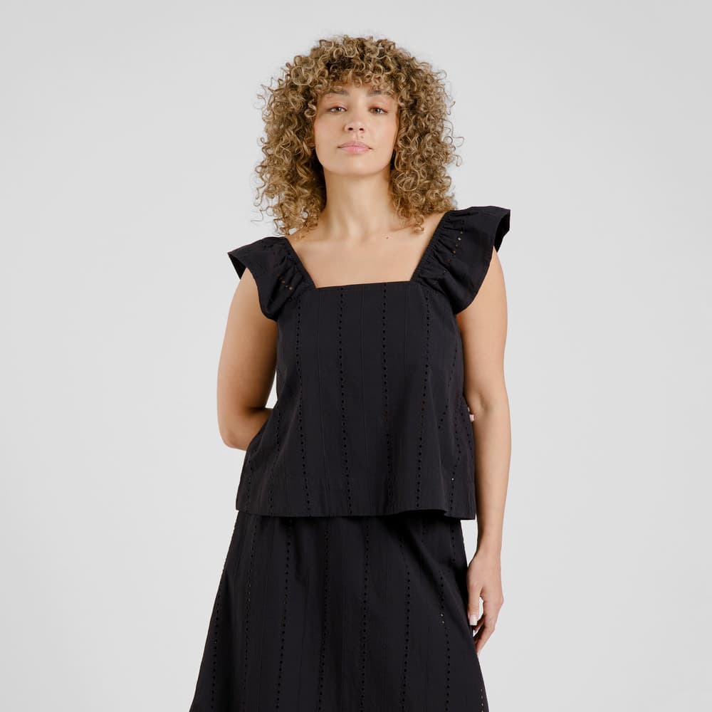 Top Furusund Schiffli Black