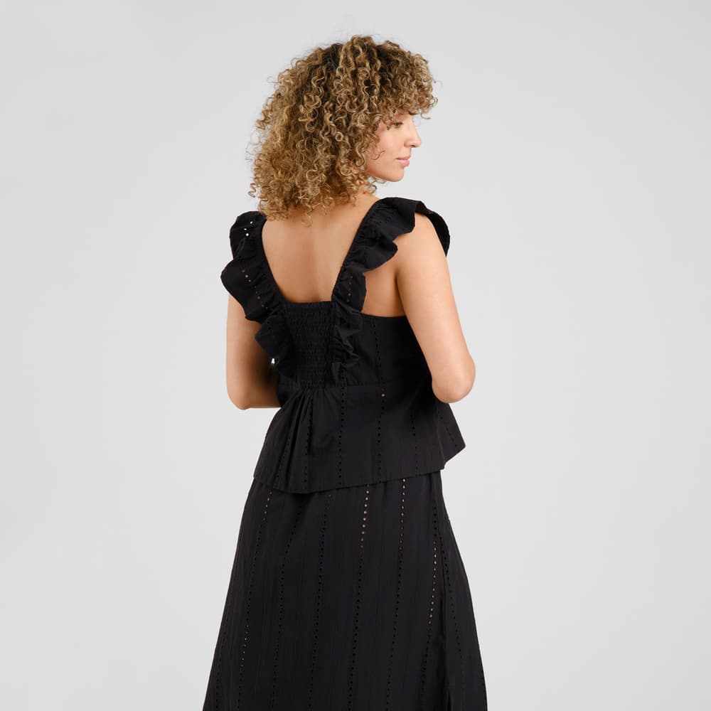 Top Furusund Schiffli Black