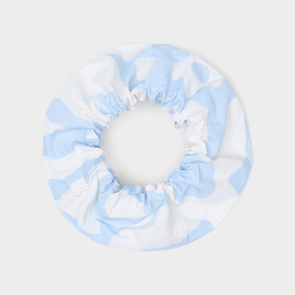 Scrunchie Poplin Wonky Beach Skyway Blue