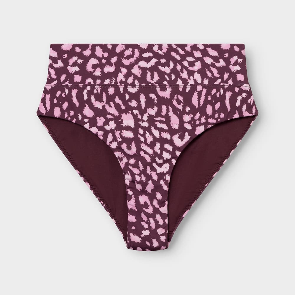 Bikini Pants Slite Leopard Burgundy