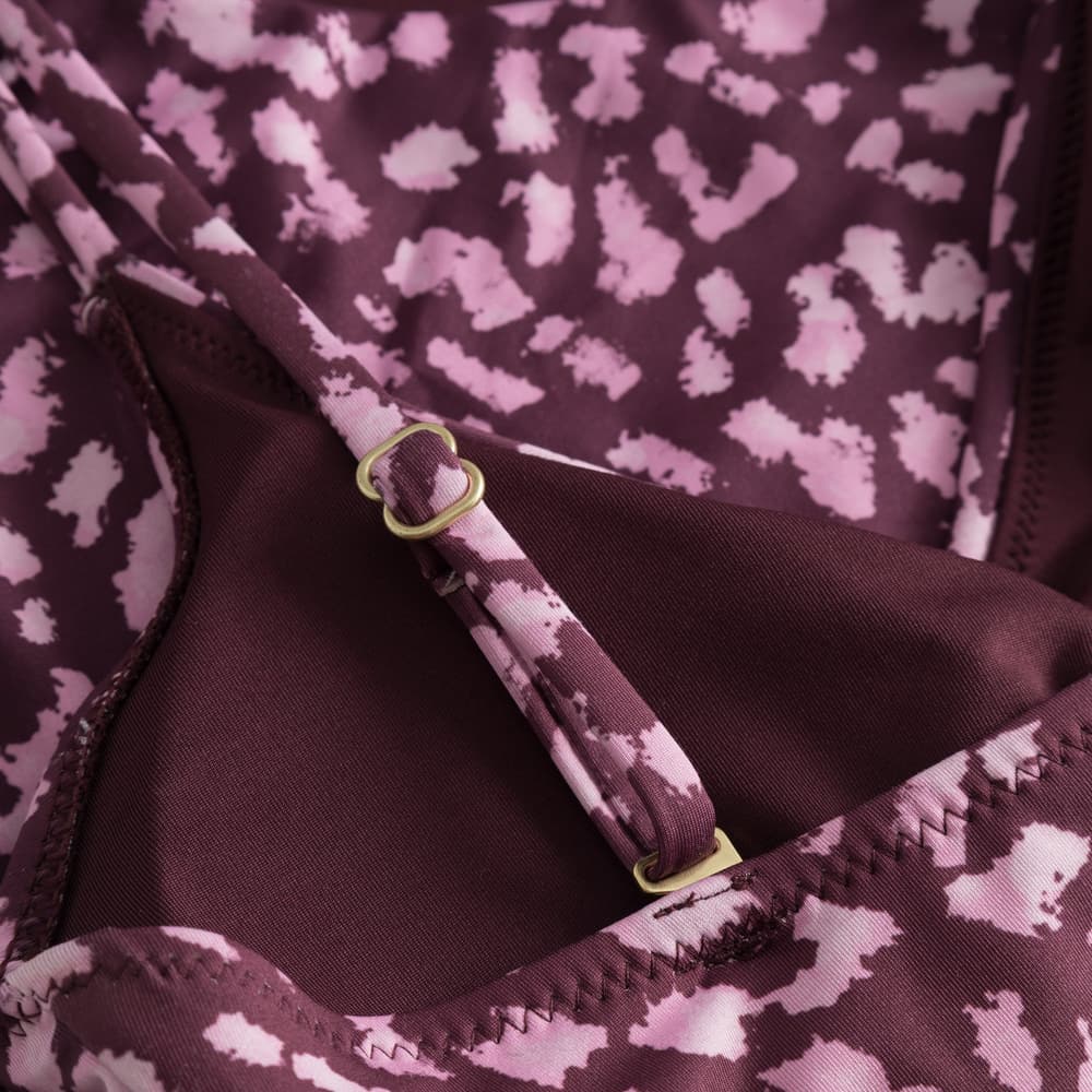Wrap Swimsuit Klinte Leopard Burgundy
