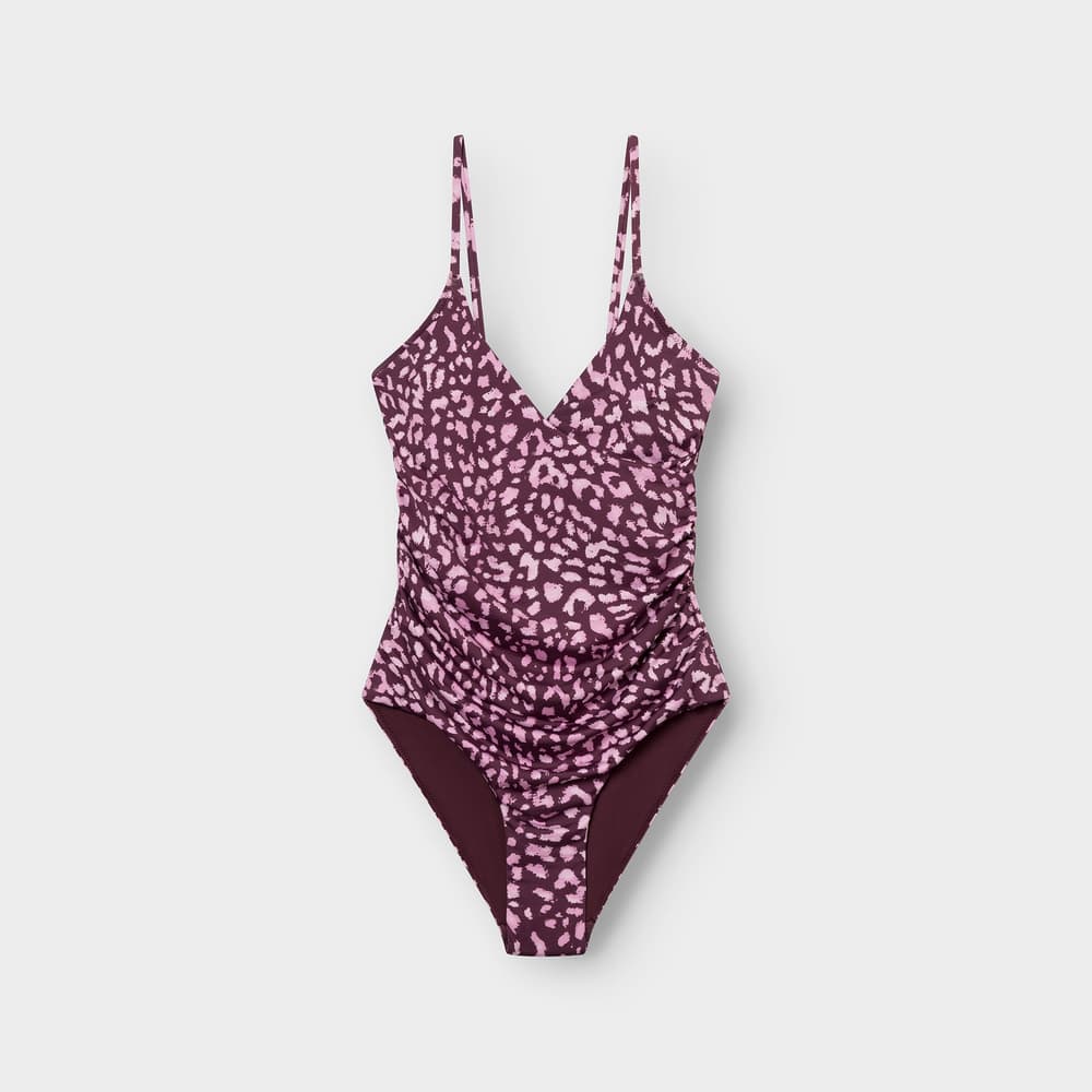 Wrap Swimsuit Klinte Leopard Burgundy