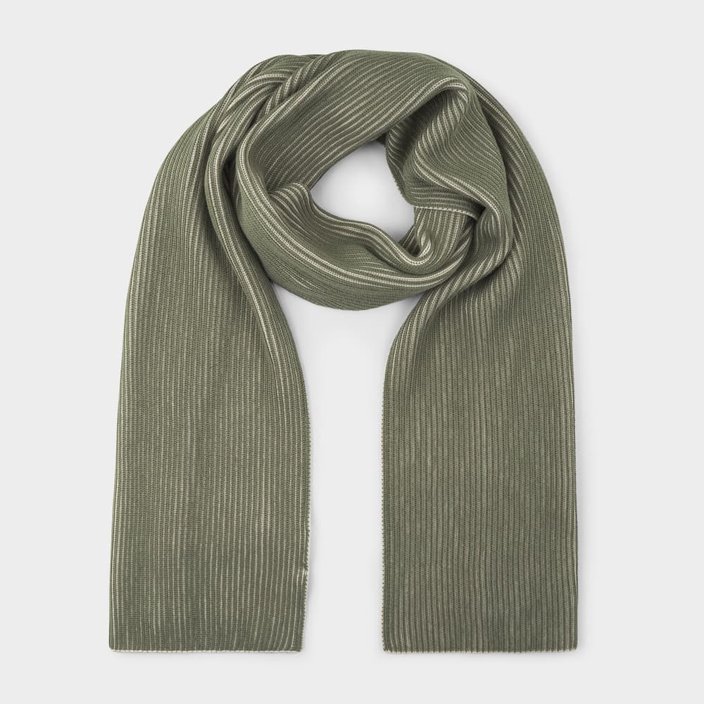 Scarf Norrfors Brioche Oat White/Leaf Green