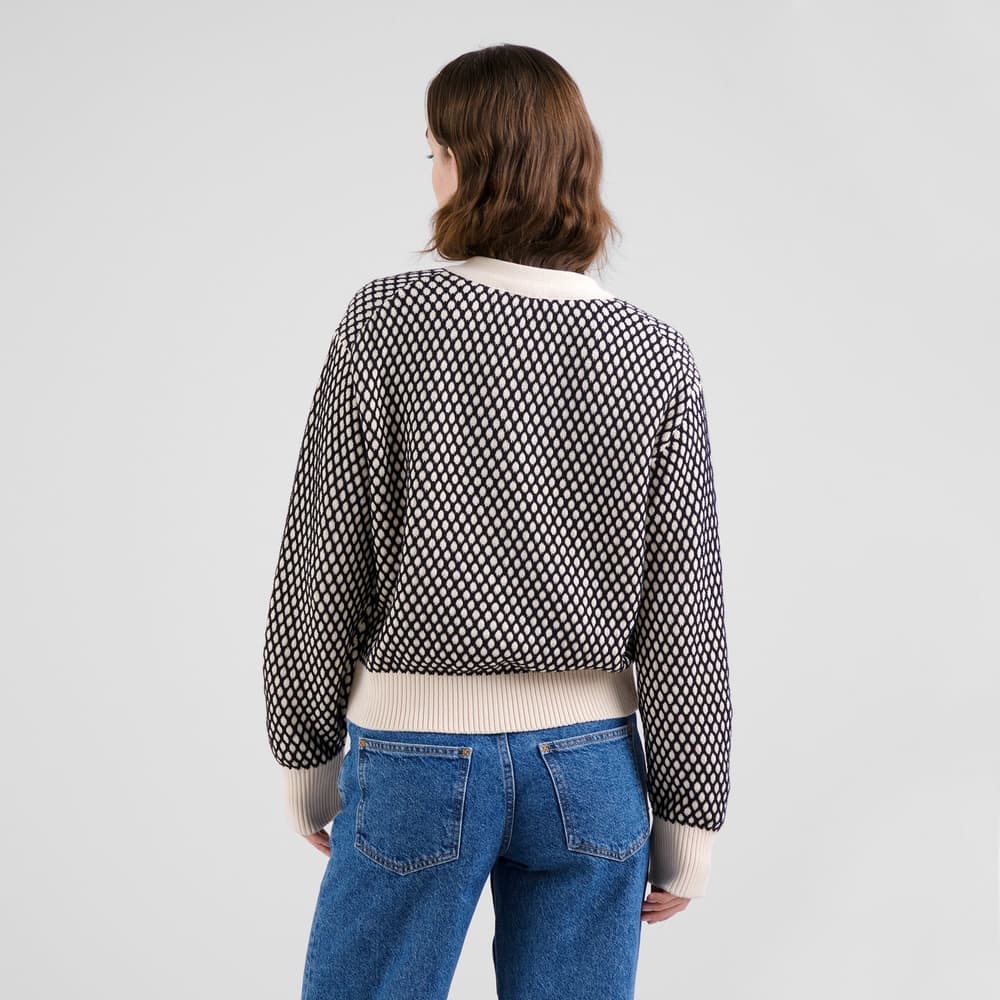 Cardigan Kanan Bubble Knit Black/Vanilla White