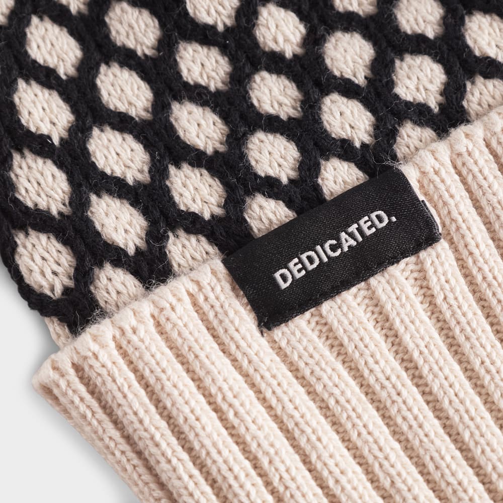 Beanie Hemavan Bubble Knit Black/Vanilla White