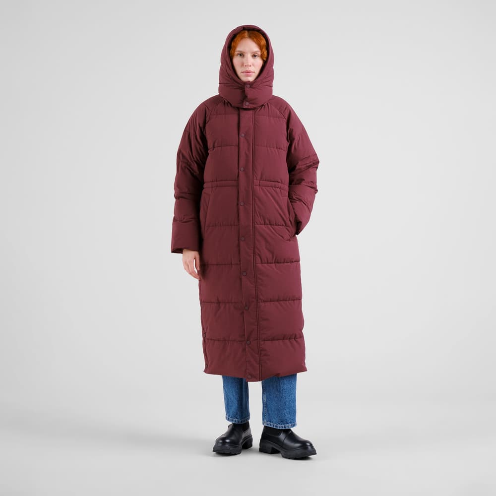 Long Puffer Jacket Karmas Fig Red