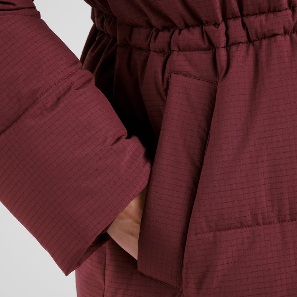 Long Puffer Jacket Karmas Fig Red
