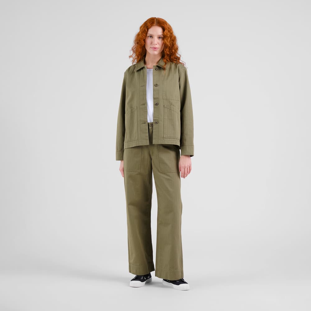 Jacket Stiby Herringbone Leaf Green