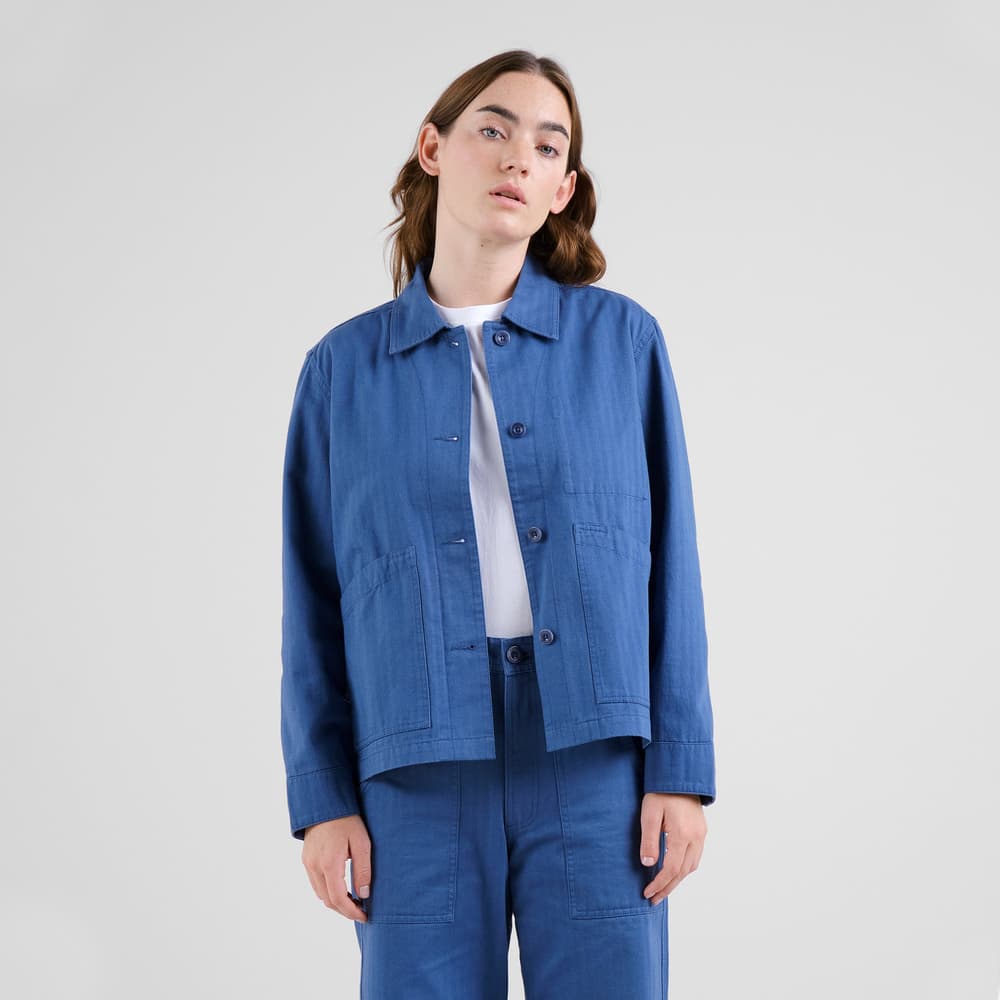 Jacket Stiby Herringbone True Blue