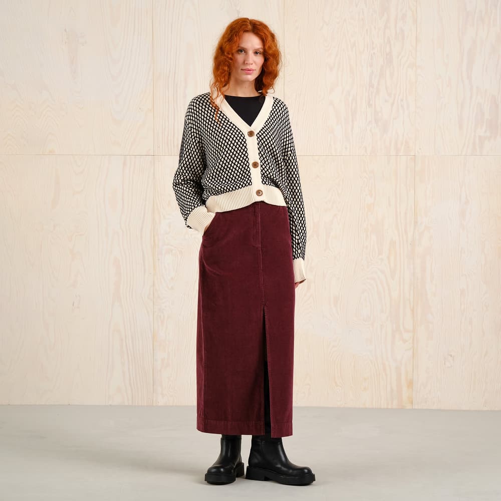 Skirt Finsta Corduroy Fig Red