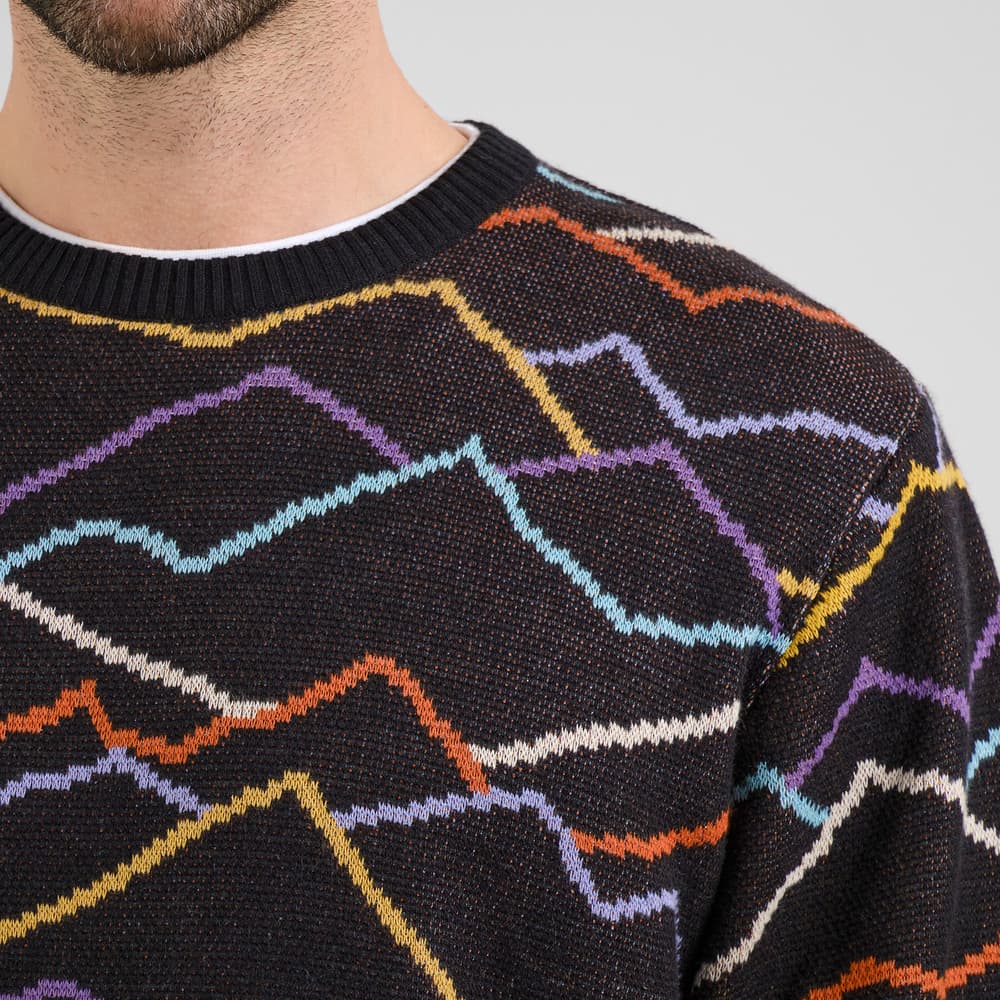 Sweater Mora Line Mountain AOP Black