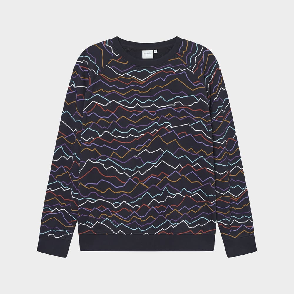 Sweatshirt Malmoe Line Mountains AOP Black