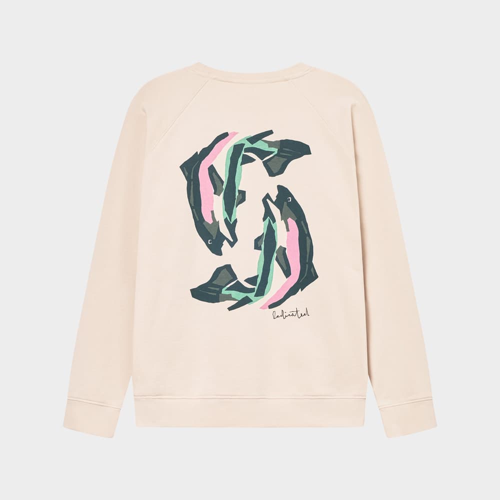 Sweatshirt Malmoe Cut Out Trout Oat White