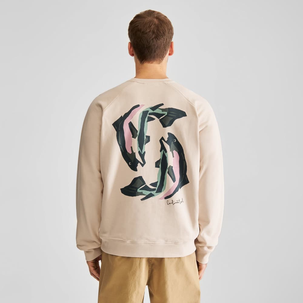 Sweatshirt Malmoe Cut Out Trout Oat White